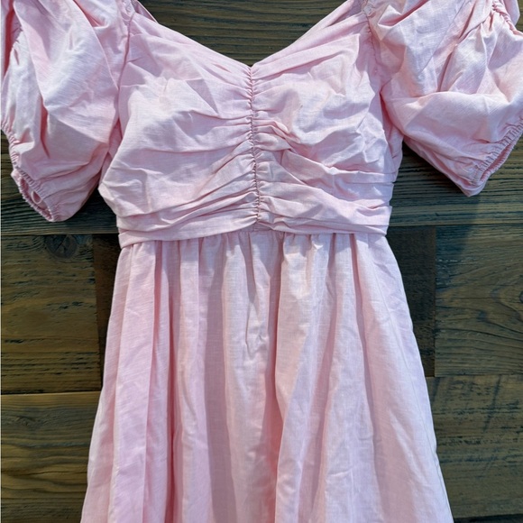 English Factory Pink Maxi Sundress with Bow and Puff Sleeve - Picture 9 of 12